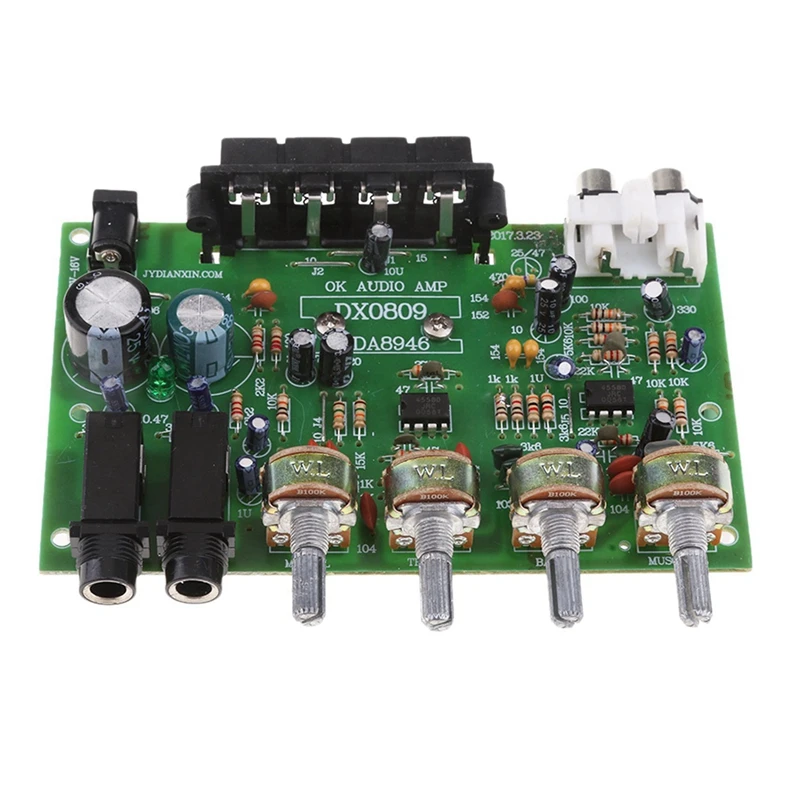 

RISE-2X DX0809 Two-Channel Power Amplifier Board 60W Hi-Fi Stereo Audio Power Amplifier Volume Tone Control Board Kit