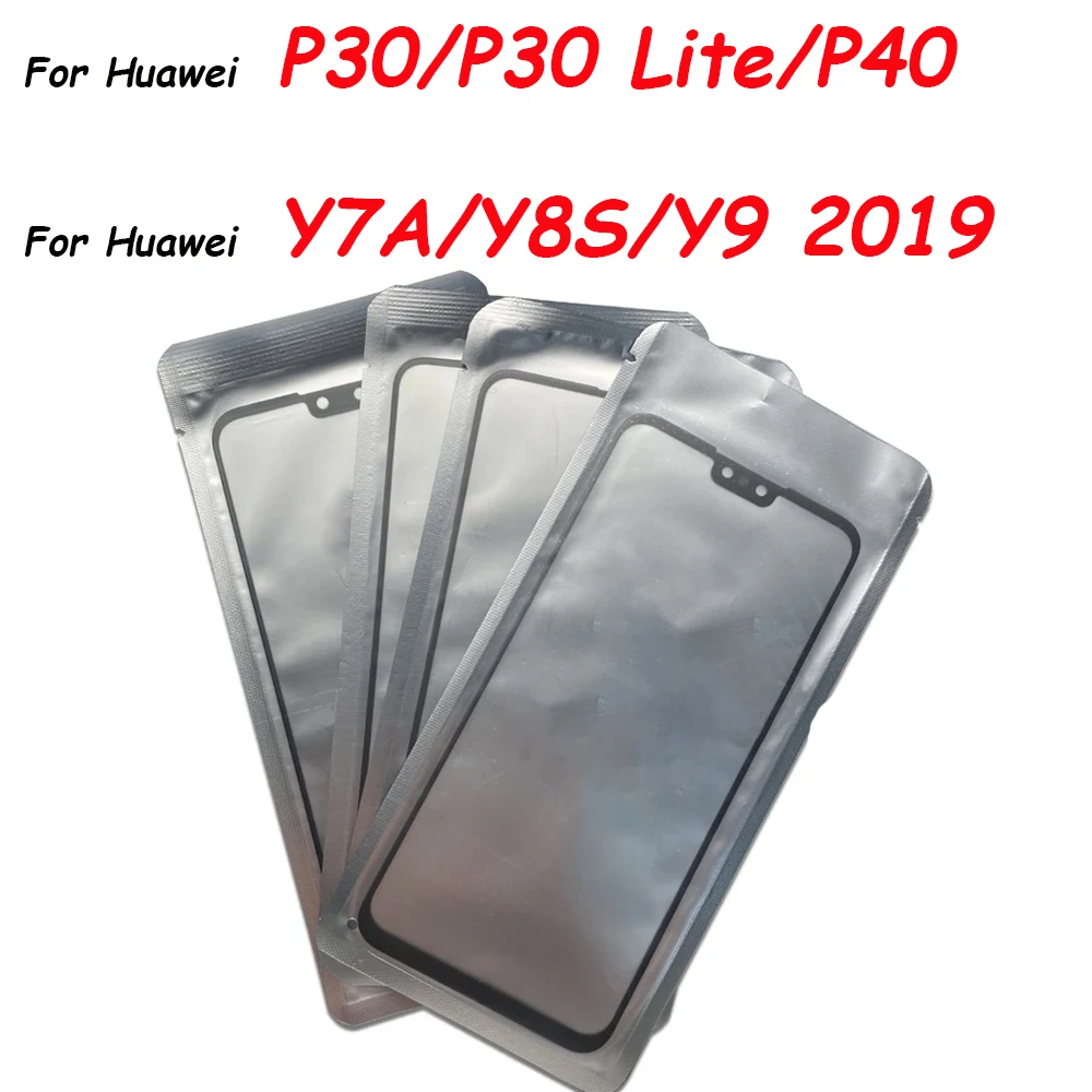 

New Screen Front Outer Glass + OCA For Huawei P30 P40 Lite E Y6P Y7A Y7P Y8P Y8S Y9 2019 Y9A Y9S 9X Touch Panel Cover Repair