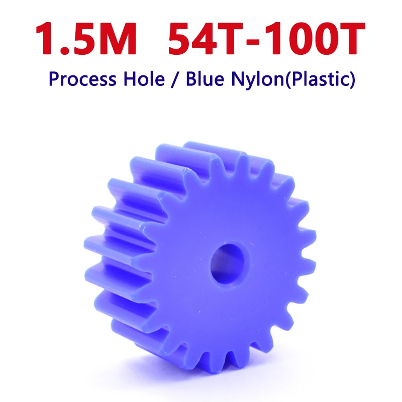

1pc 54T-100T 1.5M Blue Nylon Spur Gear 54 55 56 58 60 62 64 65 66 68 70 72 75 80 90 100 Teeth Plastic Flat Plane Drive Gears