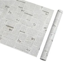 Vintage Newspaper Wallpapers Self Adhesive Contact Paper Waterproof Peel and Stick Wallpaper for Bedroom Dining Room Decorating