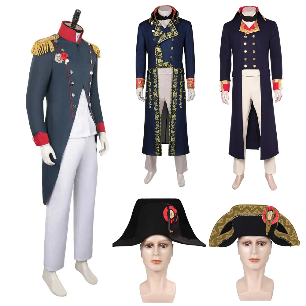 

Мужская фэнтезийная шляпа Наполеона, костюм для косплея 2023 года из фильма Наполеон, маскировка, средневековая Военная униформа, одежда для ролевых игр на Хэллоуин