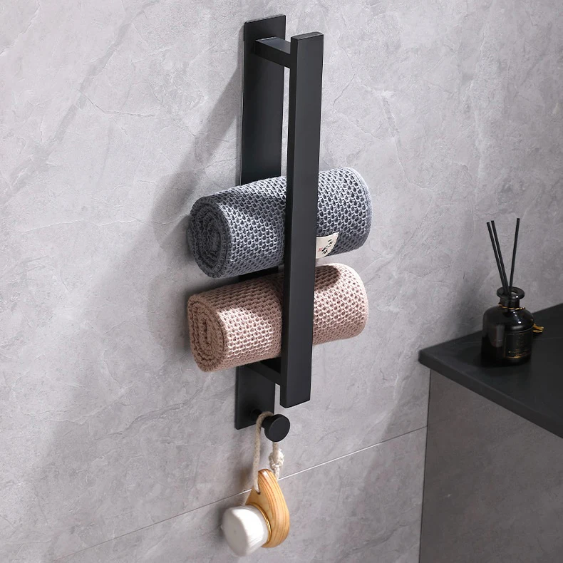 Towel Holder Towel Rack No Drill Stainless Steel Towel Hanger Wall Mounted Rail Shower Hanger Black Toilet Storage Shelf
Towel Holder Towel Rack No Drill Stainless Steel Towel Hanger Wall Mounted Rail Shower Hanger Black Toilet Storage Shelf