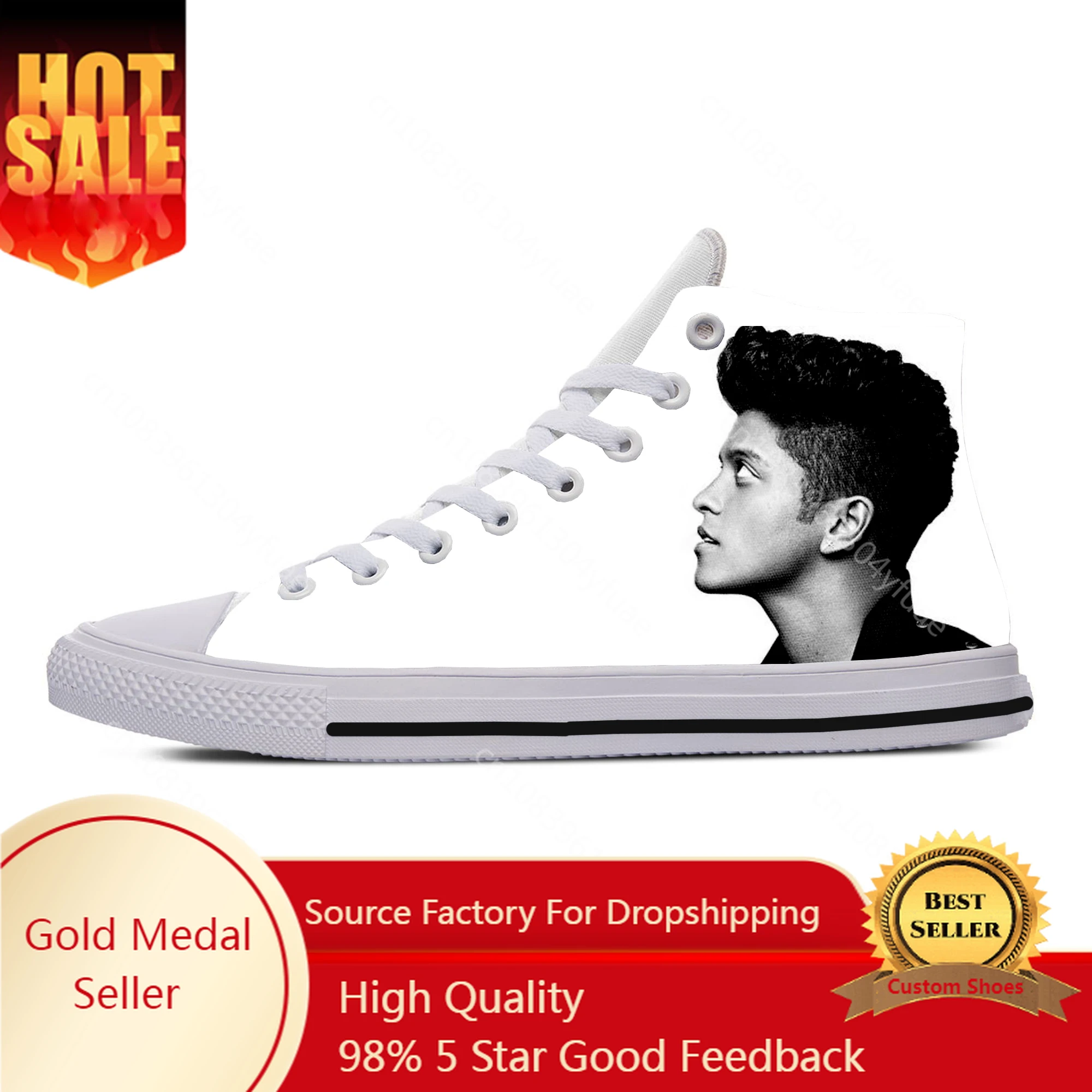 

Hot Fashion Bruno Mars High Breathable Sneakers Men Women High Quality Handiness Casual Shoes Lightweight High Top Board Shoes