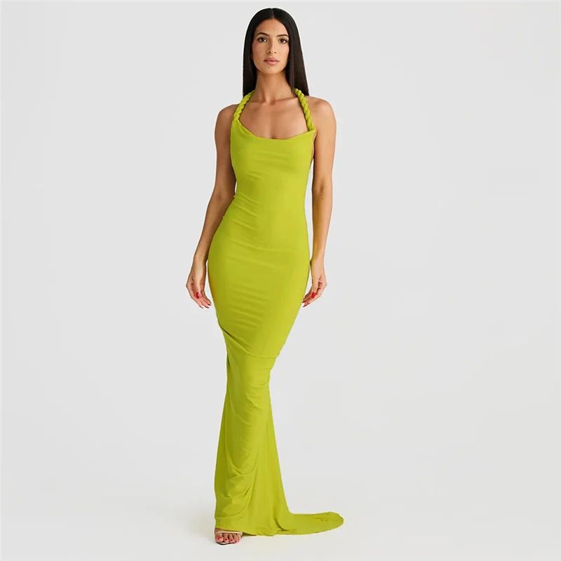 2024 New Off Shoulder Sexy Party Dresses Slim Elegant Maxi Long Mermaid Dress Women Halter Spring Summer Dress Female
2024 New Off Shoulder Sexy Party Dresses Slim Elegant Maxi Long Mermaid Dress Women Halter Spring Summer Dress Female