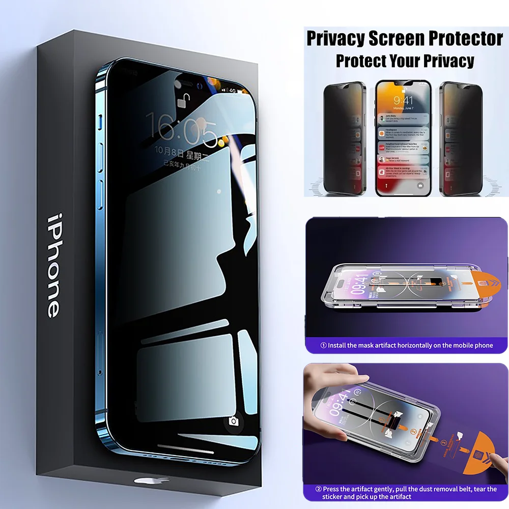 New Dust Free Installation Screen Protector for IPhone 13 11 12 14 Pro Max Mini XS MAX X 15 Anti Spy Glass 8K Oleophobic Coating
New Dust Free Installation Screen Protector for IPhone 13 11 12 14 Pro Max Mini XS MAX X 15 Anti Spy Glass 8K Oleophobic Coating