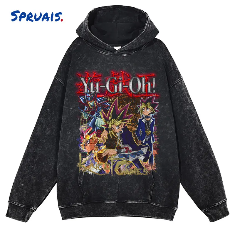 Anime Yu Gi Oh Hoodies Vintage Washed Yugi Muto Seto Kaiba Hooded Sweatshirts Oversized Pullover Hip Hop Manga Yugioh Hoodie Men
Anime Yu Gi Oh Hoodies Vintage Washed Yugi Muto Seto Kaiba Hooded Sweatshirts Oversized Pullover Hip Hop Manga Yugioh Hoodie Men