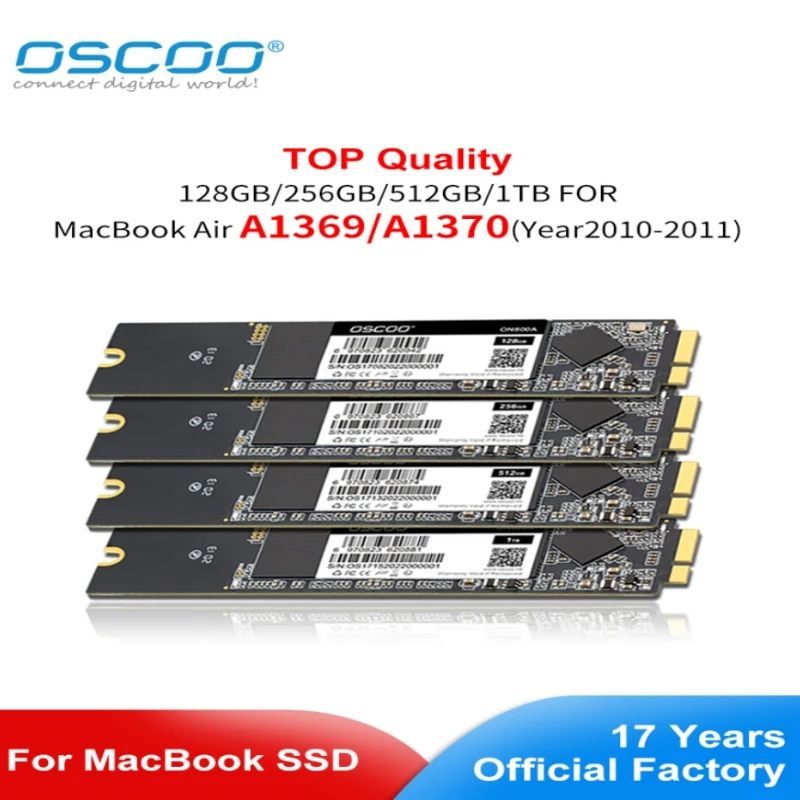OSCOO SSD for Apple Macbook Air A1370 A1369 2010 2011 EMC 2393 2471 2392 1369 Solid State Drive MAC SSD 128GB 256GB 512GB 1TB
OSCOO SSD for Apple Macbook Air A1370 A1369 2010 2011 EMC 2393 2471 2392 1369 Solid State Drive MAC SSD 128GB 256GB 512GB 1TB