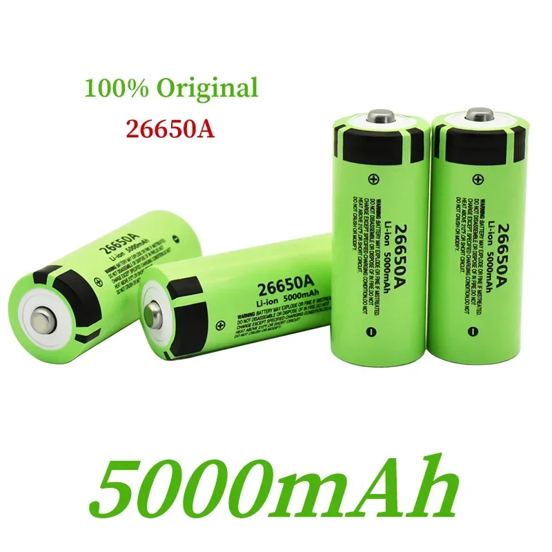 Original 26650A 3.7V 5000mAh Battery High Capacity 26650 20A Power Battery Lithium Ion Rechargeable Battery for Toy Flashlight
Original 26650A 3.7V 5000mAh Battery High Capacity 26650 20A Power Battery Lithium Ion Rechargeable Battery for Toy Flashlight
