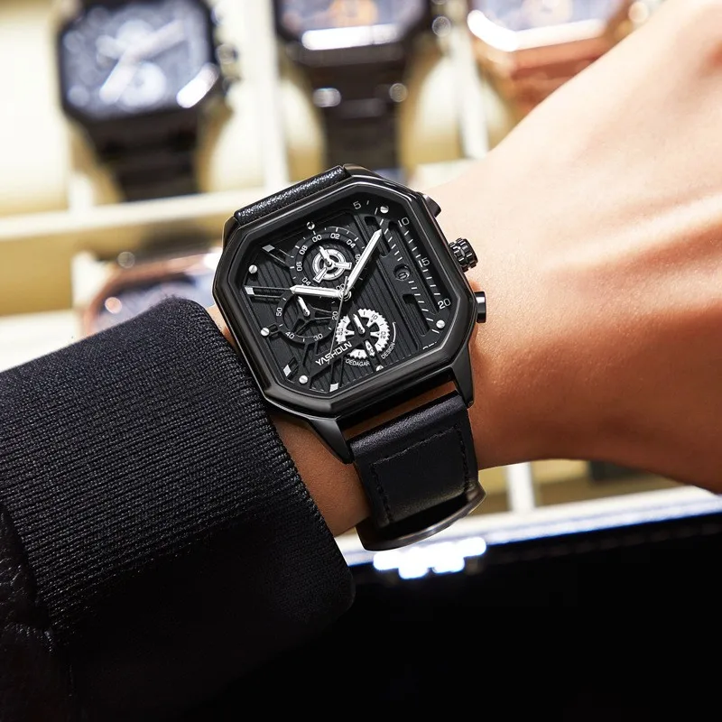 Multi functional men's waterproof and fashionable men's leather wristband watch, luminous watch, stainless steel wristband watch
Multi functional men's waterproof and fashionable men's leather wristband watch, luminous watch, stainless steel wristband watch
