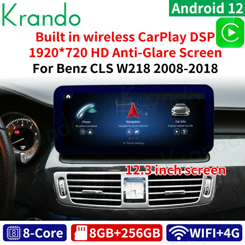 Автомобильный радиоплеер Krando Android 13,0 Qualcomm 12,3 дюйма для Mercedes Benz CLS W218 2011-2018, беспроводной навигатор GPS для Carplay
Автомобильный радиоплеер Krando Android 13,0 Qualcomm 12,3 дюйма для Mercedes Benz CLS W218 2011-2018, беспроводной навигатор GPS для Carplay