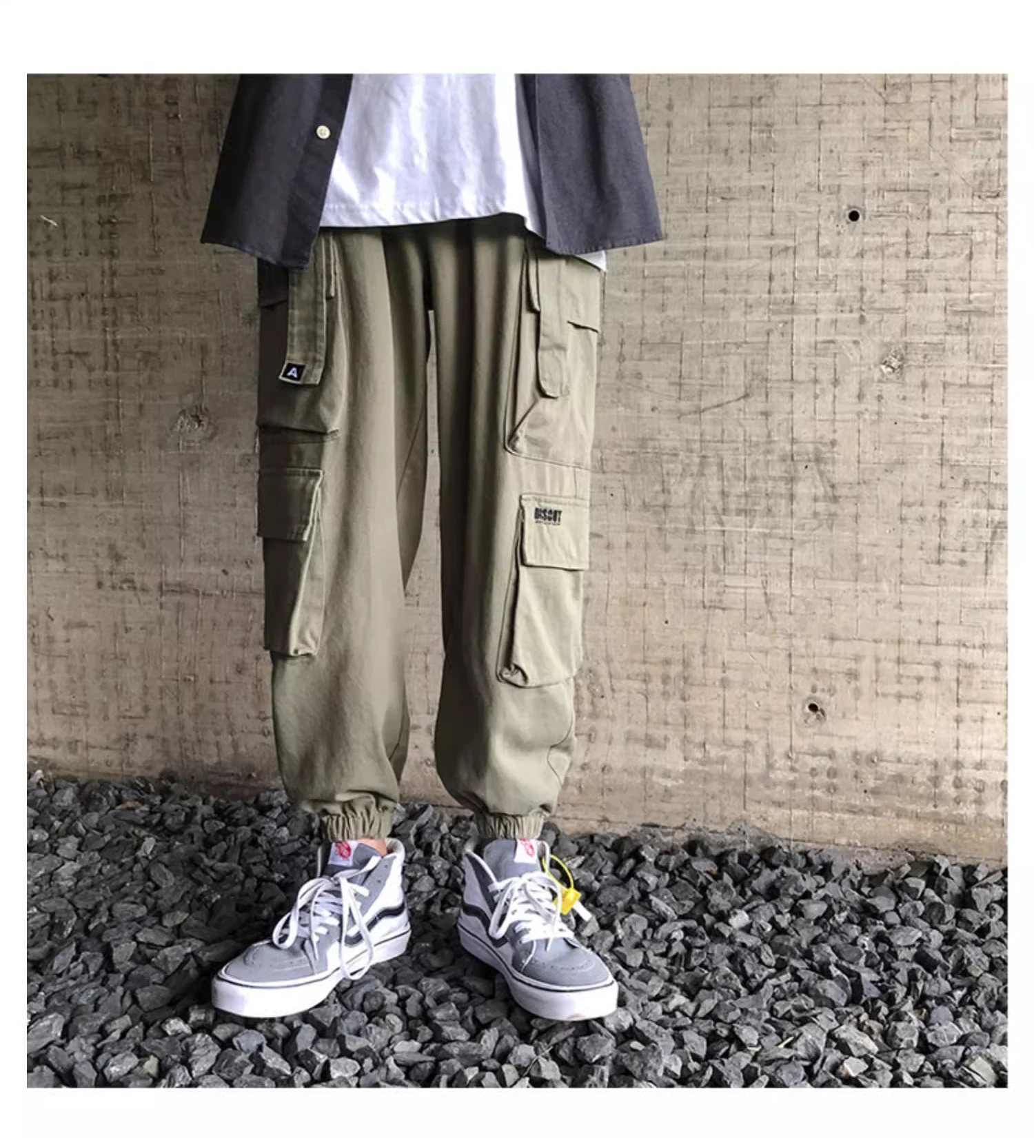 

Casual Pants Men's trend line of loose-fitting overalls pants leggings sports pants