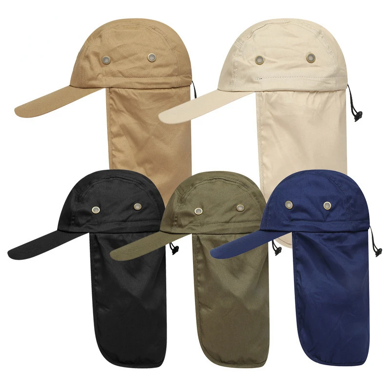 

Unisex Fishing Hat Sun Visor Cap Hat Outdoor UPF 50 Sun Protection with Removable Ear Neck Flap Cover for Hiking Fishing