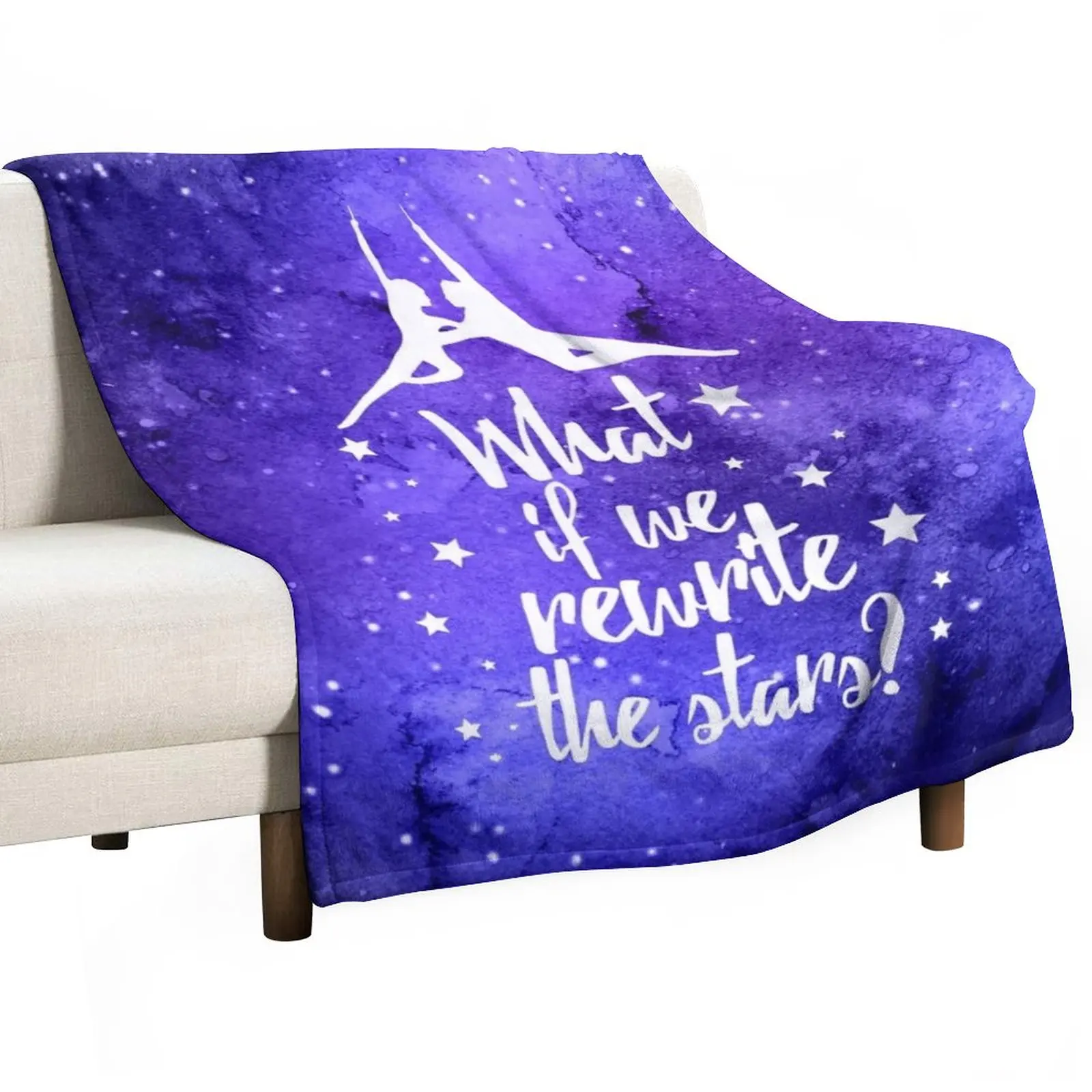 

Greatest Showman Rewrite the Stars Watercolour Galaxy Throw Blanket Luxury St Blanket Plaid on the sofa