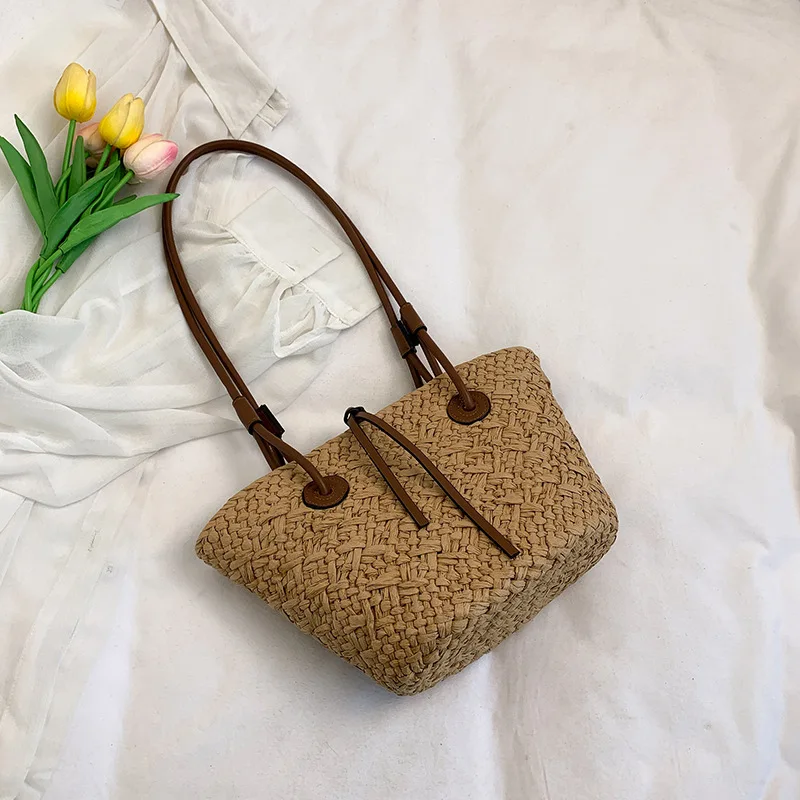 Large Rattan Basket Tote - Designer Wicker Woven Beach Travel Bag 14 S65274dea561143ebbfff41c2702b6e21e