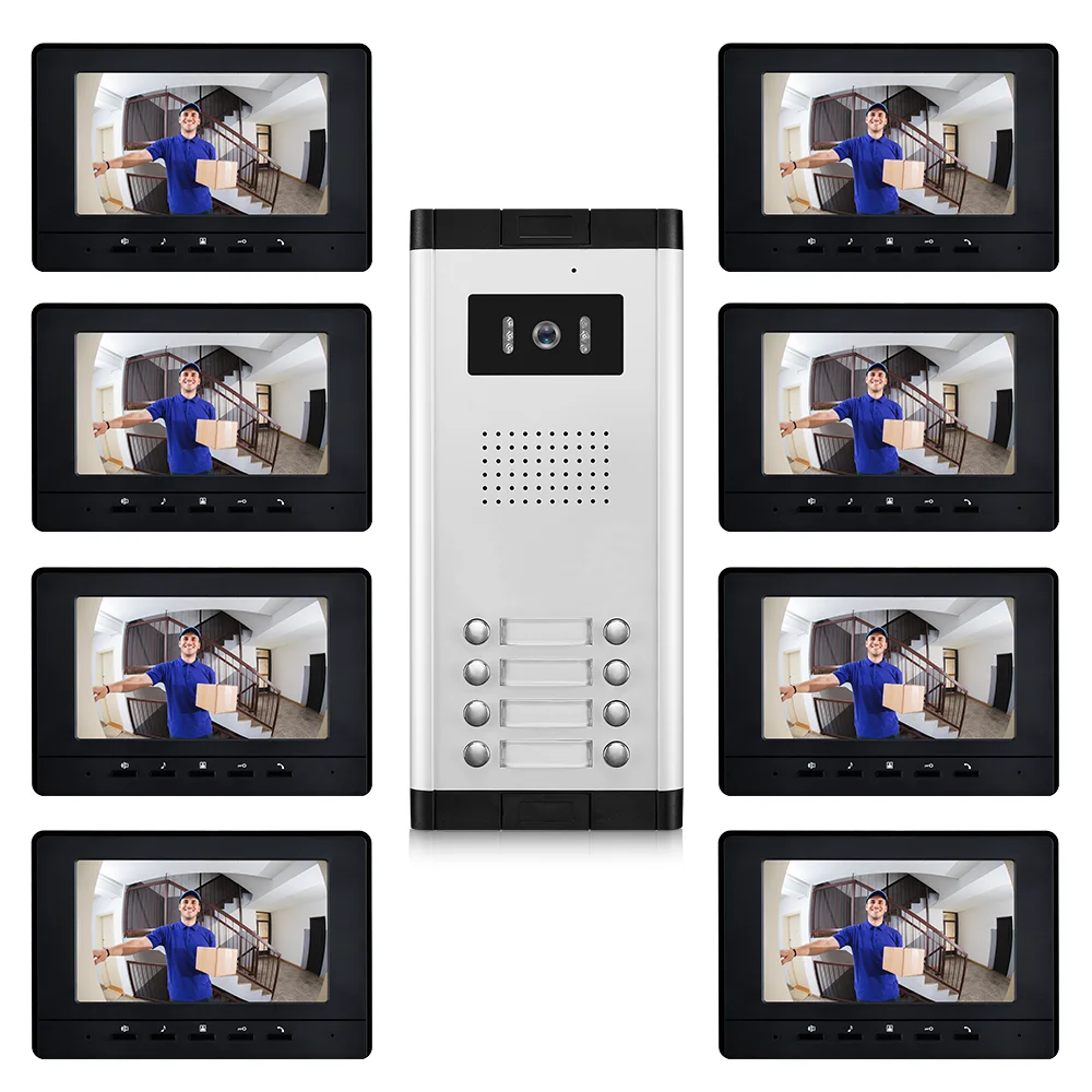

2 to 12Units Building Video Intercom System Doorbell Intercom Apartment Private Residential Multi Unit Video Door Phone System