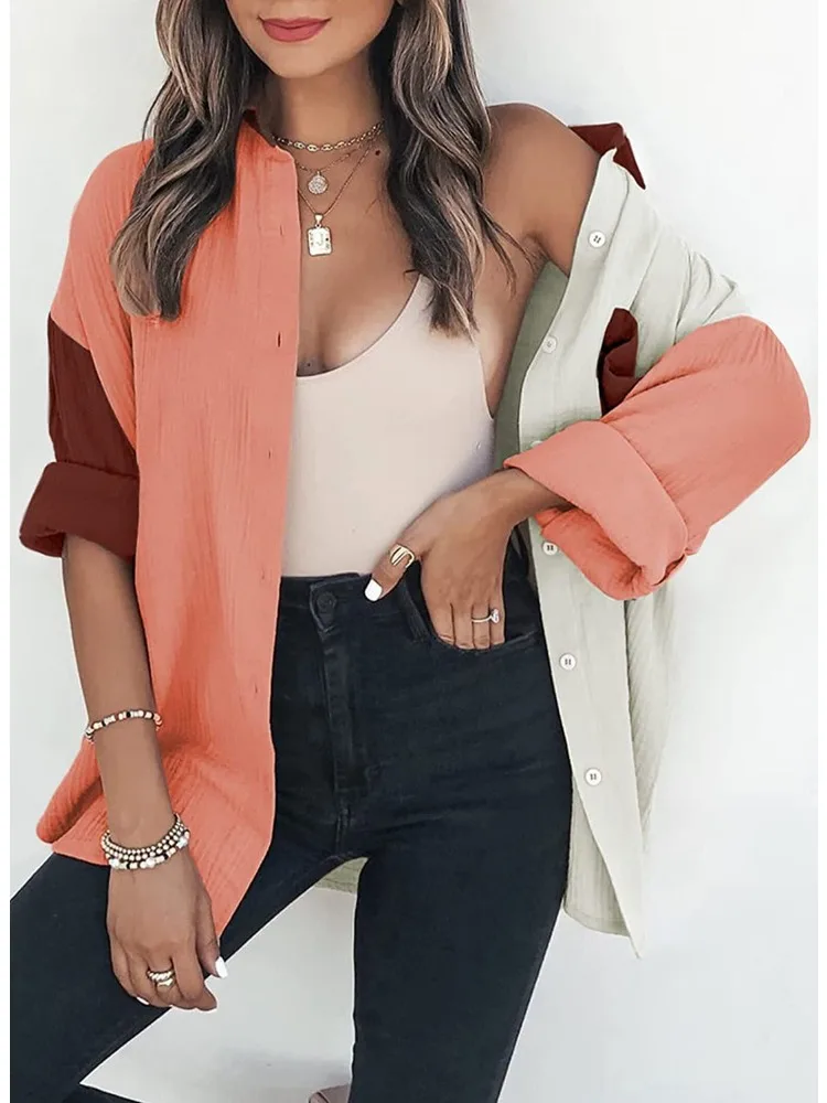 Loose Solid Shirts for Women Fashion Lapel Collar Female Shirt Tops Spring Summer Blouses Shoulder Drop Long Sleeve Casual Top
Loose Solid Shirts for Women Fashion Lapel Collar Female Shirt Tops Spring Summer Blouses Shoulder Drop Long Sleeve Casual Top