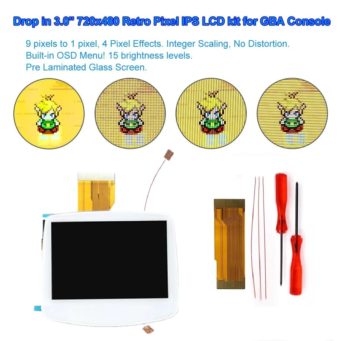 White Glass Lens--Drop in 3.0'' V5 Laminated 720x480 IPS Backlight LCD Kit+Custom Shell For Gameboy Advance
White Glass Lens--Drop in 3.0'' V5 Laminated 720x480 IPS Backlight LCD Kit+Custom Shell For Gameboy Advance