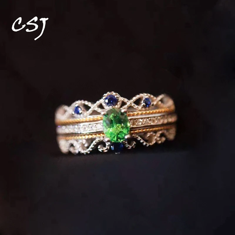 CSJ трендовые 0.6ct натуральные кольца из тсаворита Стерлинговое Серебро 925 пробы синий сапфир для женщин вечерние Рождество и Черная пятница ювелирные изделия подарок
CSJ трендовые 0.6ct натуральные кольца из тсаворита Стерлинговое Серебро 925 пробы синий сапфир для женщин вечерние Рождество и Черная пятница ювелирные изделия подарок