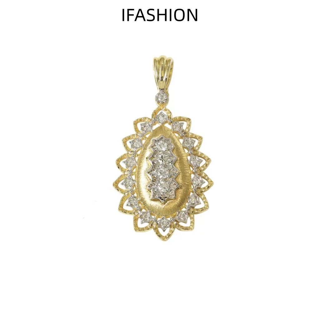 Ожерелье IFASHION AU750 из настоящего 18-каратного золота с кружевной подвеской в стиле ретро с бриллиантами нежный подарок для женщин ювелирные изделия из драгоценных камней
Ожерелье IFASHION AU750 из настоящего 18-каратного золота с кружевной подвеской в стиле ретро с бриллиантами нежный подарок для женщин ювелирные изделия из драгоценных камней