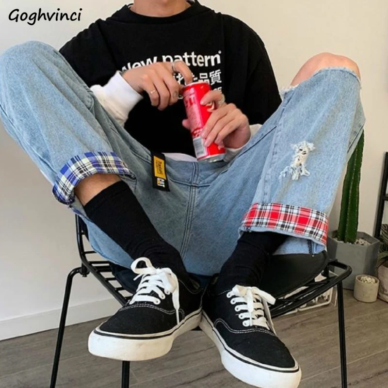 High Waist Jeans Women Streetwear Straight Trousers Denim Loose Hole Ripped Womens Vintage Retro Plaid Patchwork Femme Stylish
High Waist Jeans Women Streetwear Straight Trousers Denim Loose Hole Ripped Womens Vintage Retro Plaid Patchwork Femme Stylish