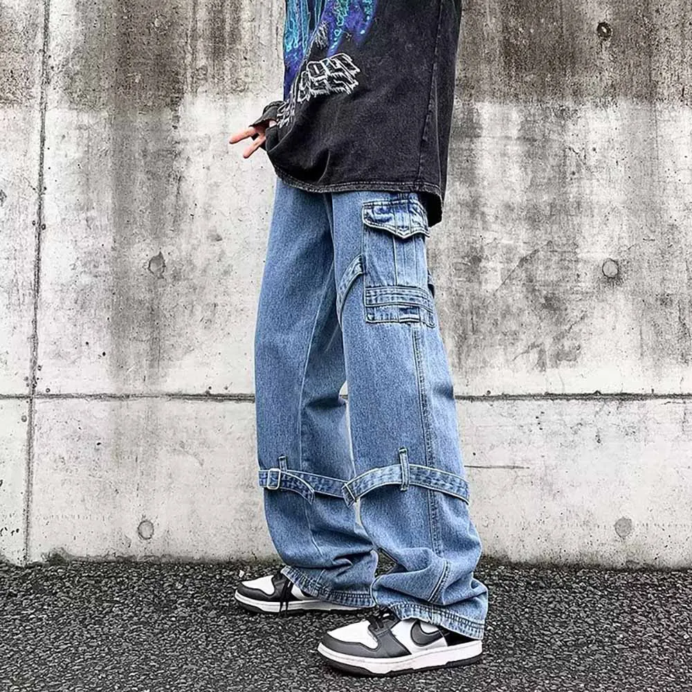 Trendy Cargo Jeans Men Casual Straight Denim Trousers Leg Zipper Pocket Joggers Tactical Pants Streetwear Harem Clothing
Trendy Cargo Jeans Men Casual Straight Denim Trousers Leg Zipper Pocket Joggers Tactical Pants Streetwear Harem Clothing