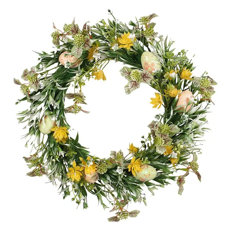 

Easter Egg Wreath Flower Egg Door Wreath Decor Easter Wreath With Pastel Eggs For Front Door Spring Assorted Twigs Flowers