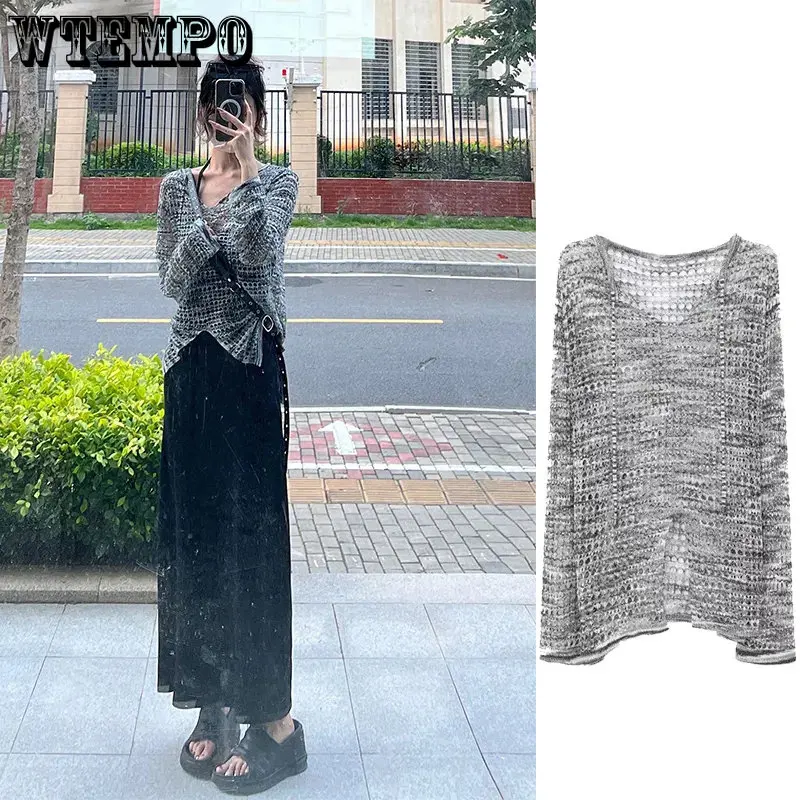 WTEMPO Hot Selling Hollow Out Sunscreen Sweater Women Summer Fall Loose V-Neck Knitwear Fashion New Thin Smock Tops Wholesale
WTEMPO Hot Selling Hollow Out Sunscreen Sweater Women Summer Fall Loose V-Neck Knitwear Fashion New Thin Smock Tops Wholesale