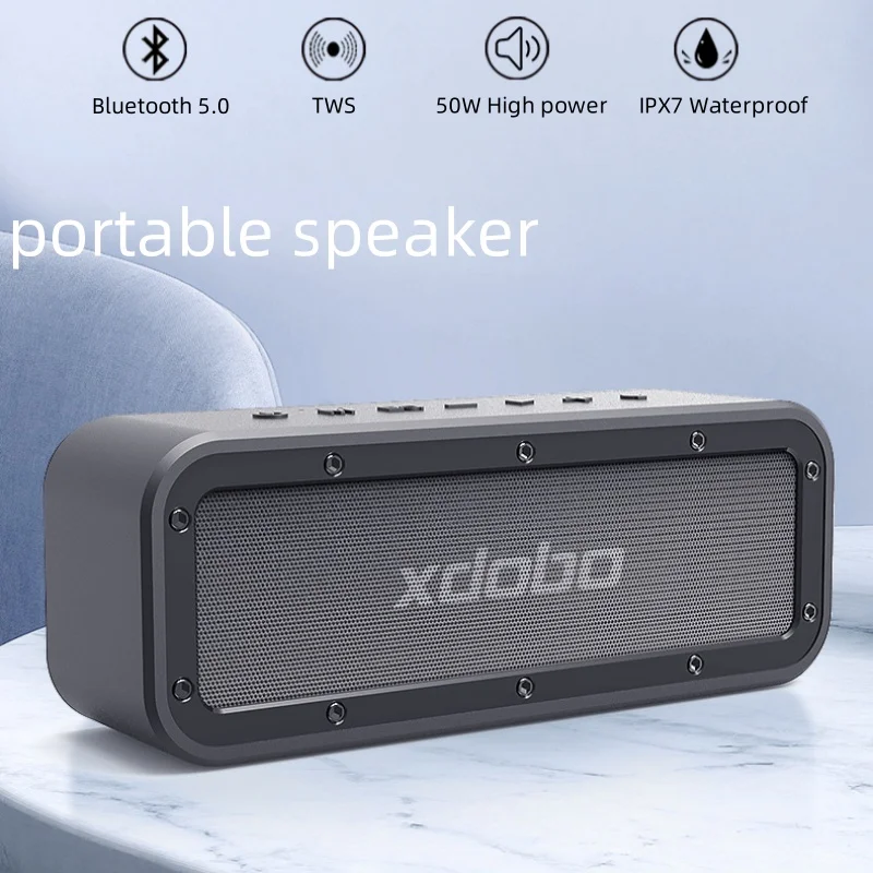 

Xdobo 50W Bluetooth Speaker Portable Wireless Super Bass Waterproof Subwoofer 360 Stereo Surround TWS Column Soundbar Boombox
