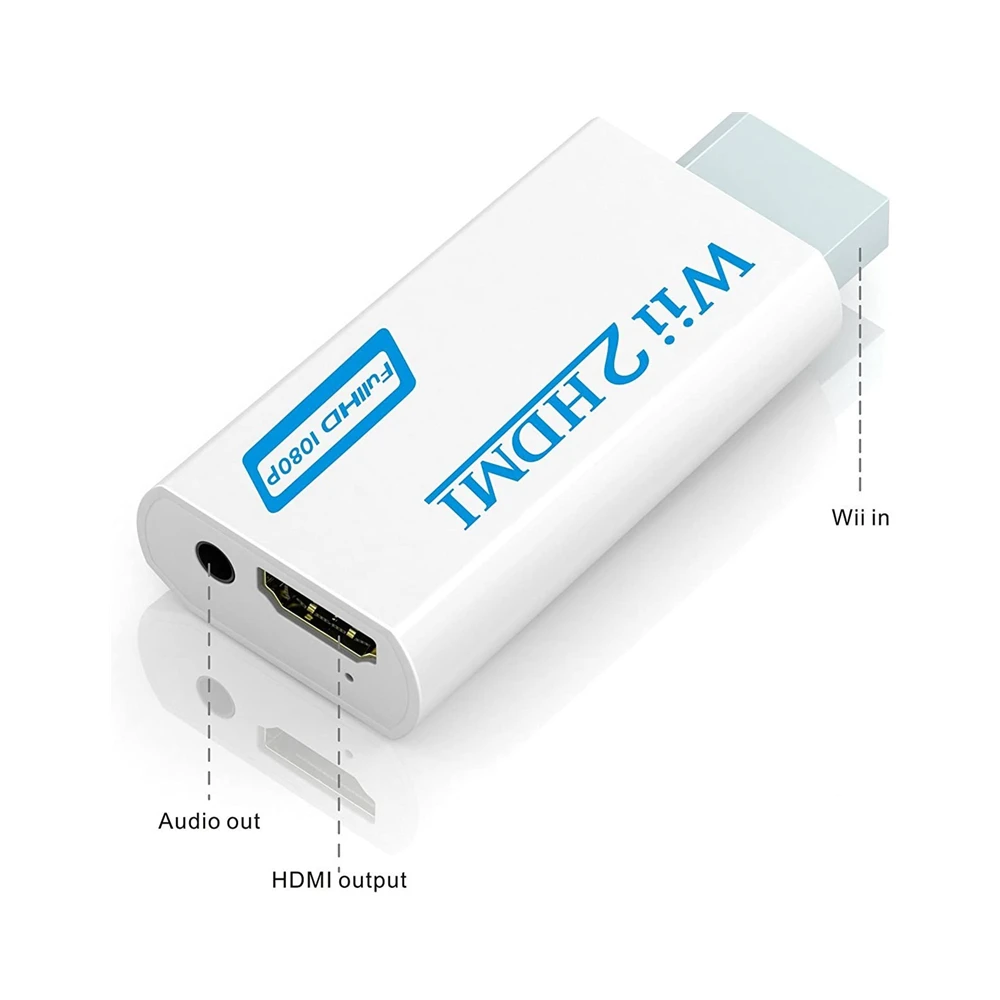 

Wii-HDMI Adapter 1080p 720p Video Output 3.5mm Jack Audio