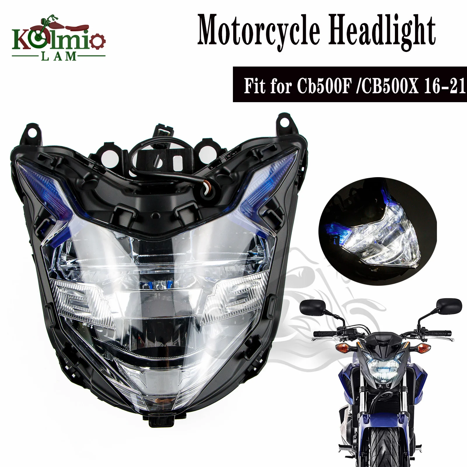 

Fit for 2016 - 2021 HONDA CB500F CB500X Motorcycle Front Headlight Assembly LED Headlamp Head Light CB 500F 500X 2017 2018 2019