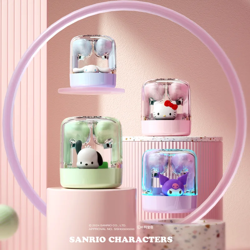Kawaii аниме Sanrio понравичо Kuromi прозрачная Bluetooth гарнитура Милая мультяшная Cinnamoroll Hello Kitty портативные наушники
Kawaii аниме Sanrio понравичо Kuromi прозрачная Bluetooth гарнитура Милая мультяшная Cinnamoroll Hello Kitty портативные наушники