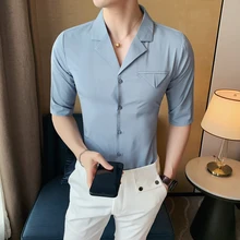 Summer Fashion Men Plain Short Sleeve Shirt Fashion Suit Collar Shirt Men's Wear Europe and The United States Simple Men's Wear
Summer Fashion Men Plain Short Sleeve Shirt Fashion Suit Collar Shirt Men's Wear Europe and The United States Simple Men's Wear