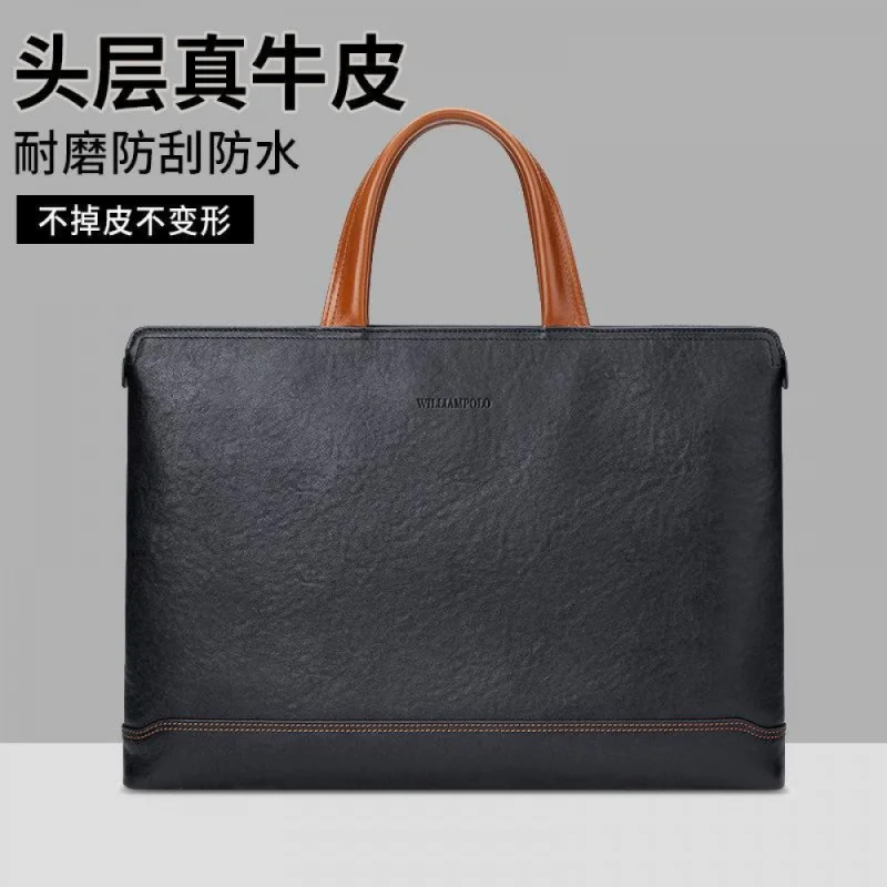 

Emperor Paul Briefcase Men's Leather Business Men Bag Crossbody Shoulder Bag First Layer Cowhide Handbag Men's Wholesale