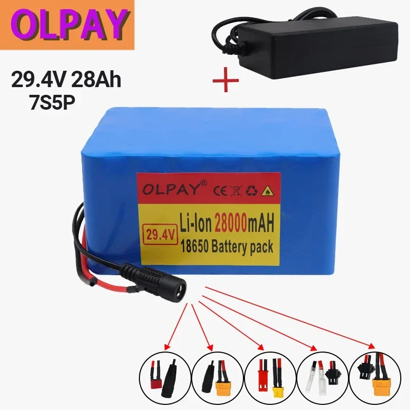 

high quality 7S5P 24v 34Ah battery 250w 29.4V 34000mAh lithium-ion battery for wheelchair electric bicycle+Charger