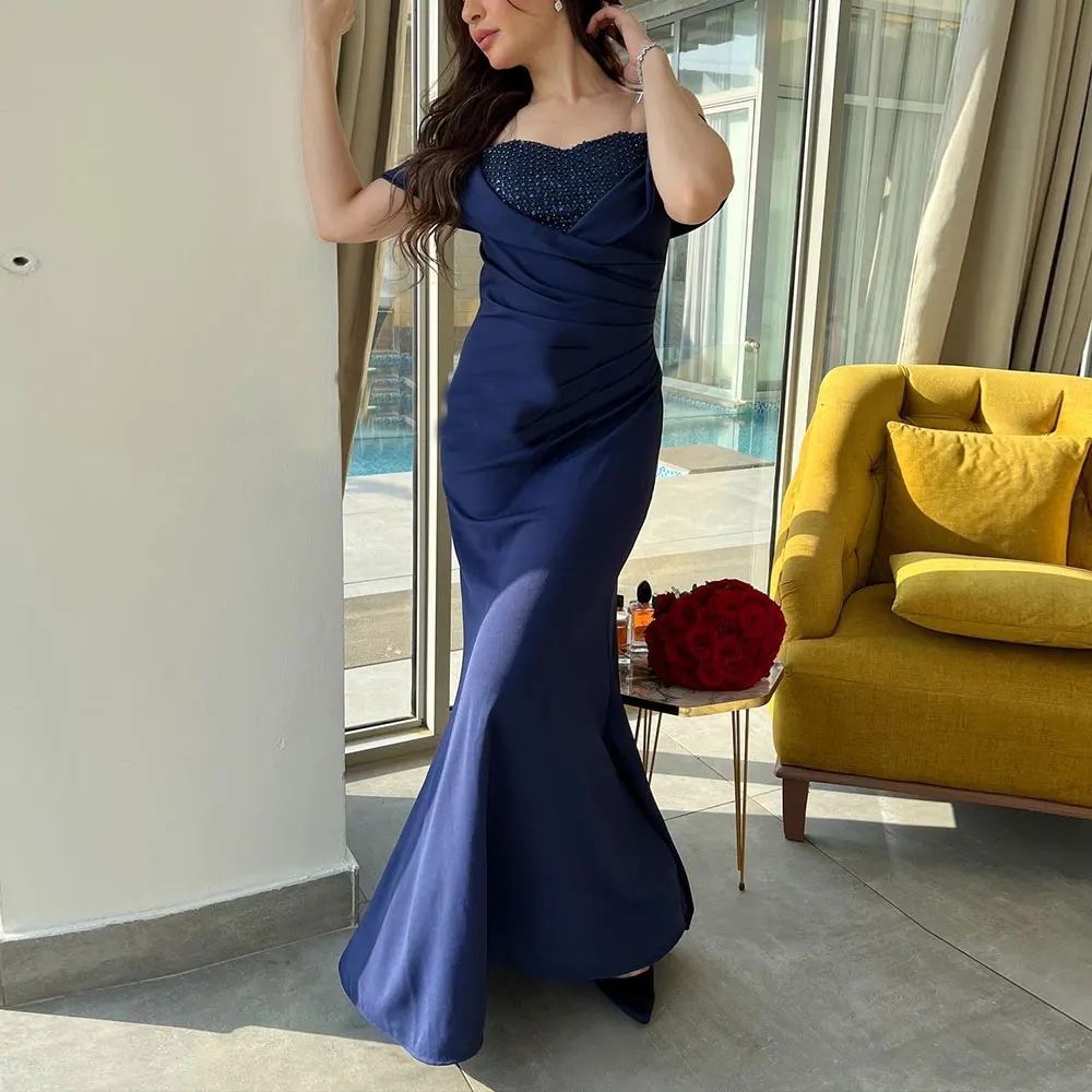 Mermaid Prom Dress Satin Beaded Off Shoulder Sexy Saudi Arabian Women's Party Gown Backless Floor Length Dubai Evening Dresses
Mermaid Prom Dress Satin Beaded Off Shoulder Sexy Saudi Arabian Women's Party Gown Backless Floor Length Dubai Evening Dresses
