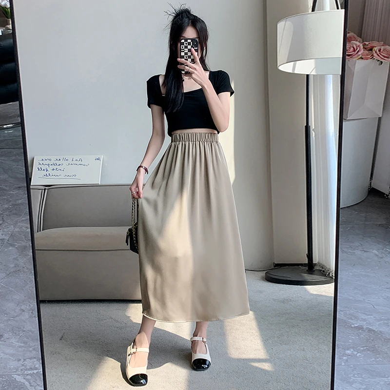 2023 Satin A Line Skirt Wrapped Hip High Waist Slim And Mid Length Style Female Clothing Free Shipping
2023 Satin A Line Skirt Wrapped Hip High Waist Slim And Mid Length Style Female Clothing Free Shipping