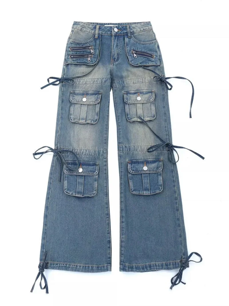 Y2K Streetwear Harajuku Baggy multi-pocket blue denim overalls Low-rise wide-leg jeans 2000 aesthetic Kpop
Y2K Streetwear Harajuku Baggy multi-pocket blue denim overalls Low-rise wide-leg jeans 2000 aesthetic Kpop