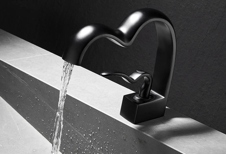 Brass Bathroom Waterfall Faucet Hot Cold Basin Sink Tap Creative Heart-shaped Bath Vanity Mixer Faucets torneira pia banheiro Brass Bathroom Waterfall Faucet Hot Cold Basin Sink Tap Creative Heart-shaped Bath Vanity Mixer Faucets torneira pia banheiro