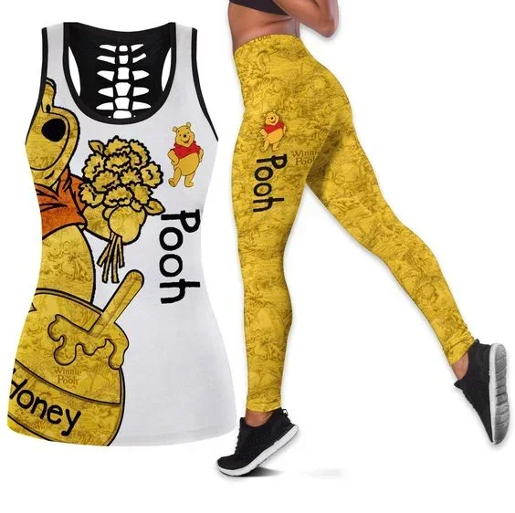 Disney Winnie the Pooh Women's Hollow Tank Top Y2k Leggings Yoga Set Summer Fitness Leggings Tracksuit Tank Top Leggings Set 
Disney Winnie the Pooh Women's Hollow Tank Top Y2k Leggings Yoga Set Summer Fitness Leggings Tracksuit Tank Top Leggings Set