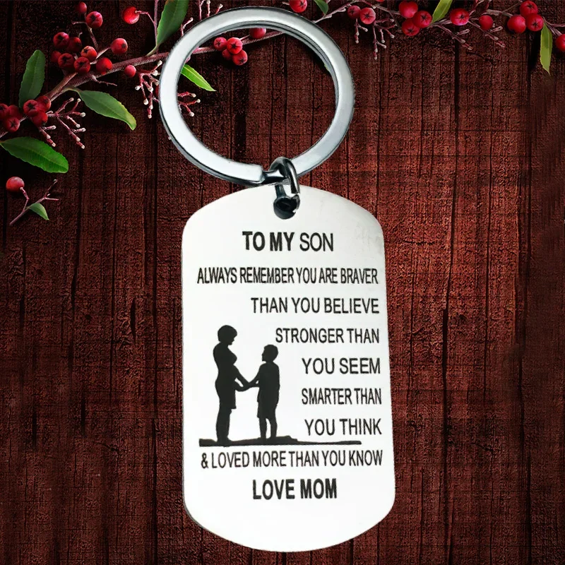 

Charm Son Inspirational Keychain Pendant Key Chains To My Son Always Remember You Are Braver Stronger Smarter Than You Believe