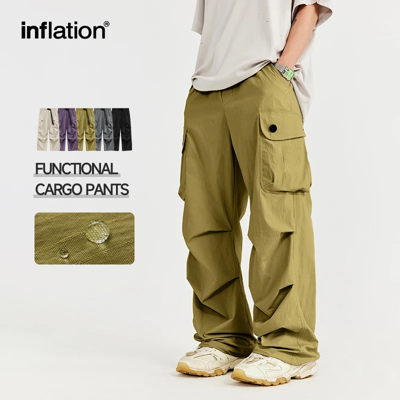 Брюки-карго INFLATION с несколькими карманами, весенние модные уличные свободные брюки
Брюки-карго INFLATION с несколькими карманами, весенние модные уличные свободные брюки