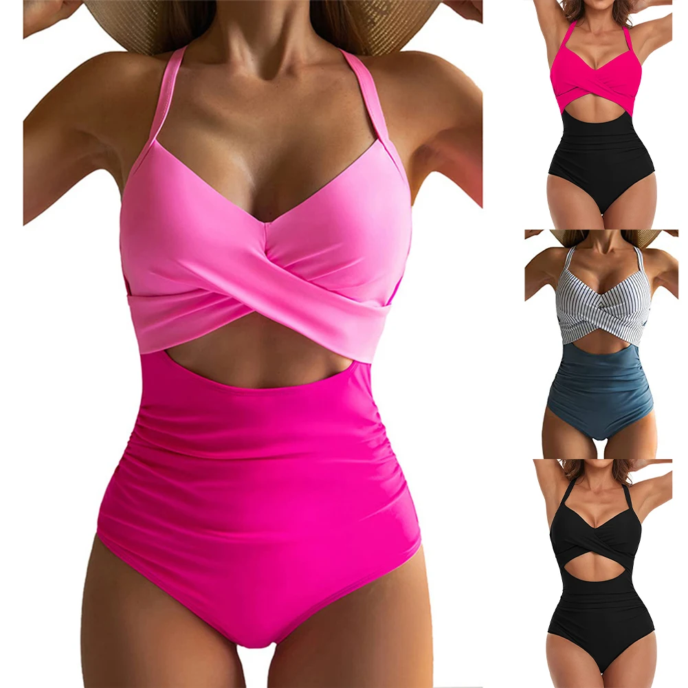 Summer Womens Beachwear 1-Piece Elastic Bodysuit Butt-up Swimsuit Wrap V Neck Tummy Control High Cut Comfortable Bathing Suit
Summer Womens Beachwear 1-Piece Elastic Bodysuit Butt-up Swimsuit Wrap V Neck Tummy Control High Cut Comfortable Bathing Suit