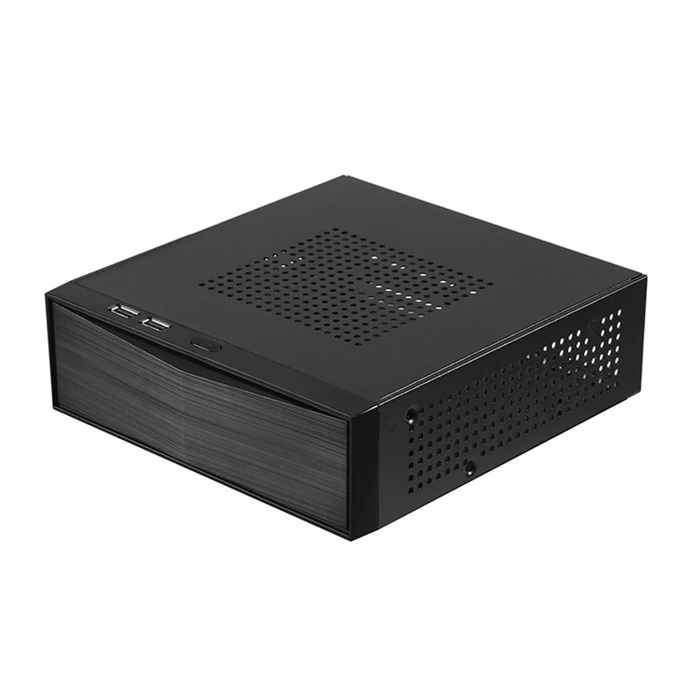 

Metal HTPC Power Supply 2.0 USB Host Office Home Computer Case With Radiator Hole Chassis Gaming Mini ITX Horizontal Desktop