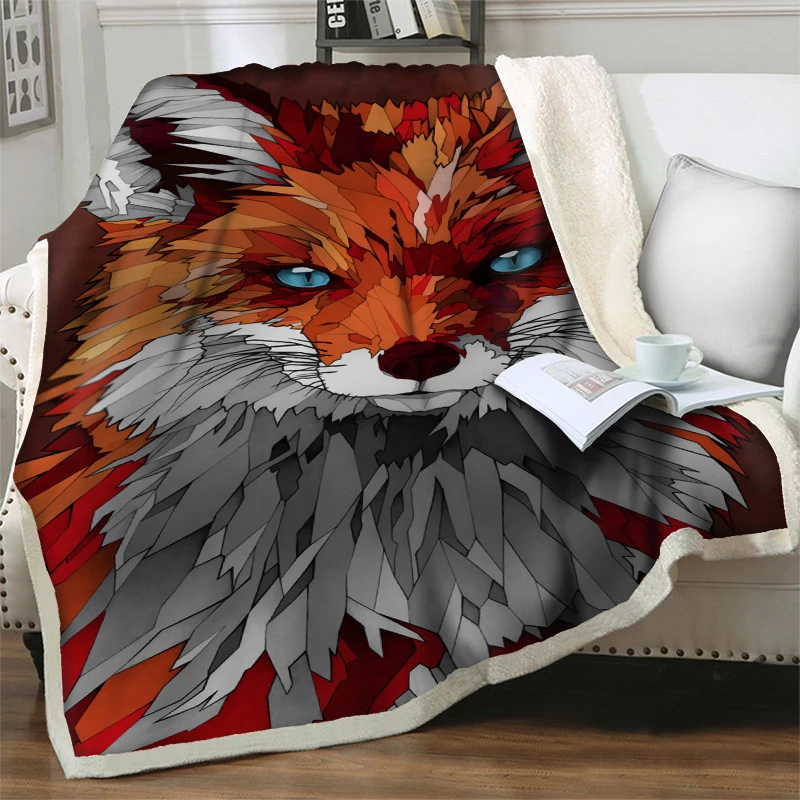 

Artistic Animal Wolf 3D Full Printed Throw Blankets For Beds Sofa Home Decor Office Nap Quilt Cover Sherpa Travel Picnic Blanket