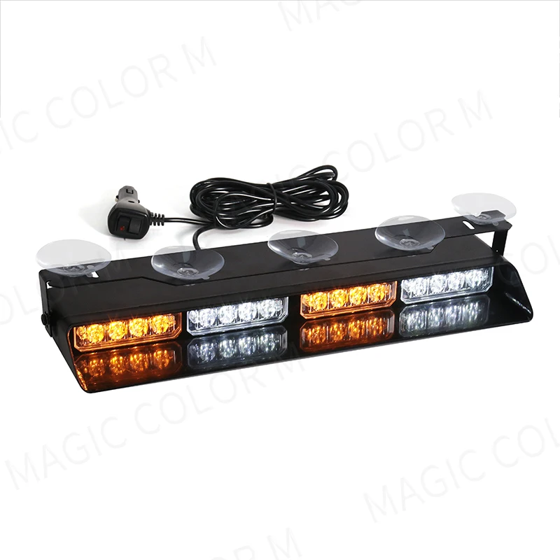 Car Front Windshield Strobe Warning Light Assembly 16 LEDYellow White Red Blue Emergency Lamp For Vehicles Trucks Waterproof 12V Car Front Windshield Strobe Warning Light Assembly 16 LEDYellow White Red Blue Emergency Lamp For Vehicles Trucks Waterproof 12V