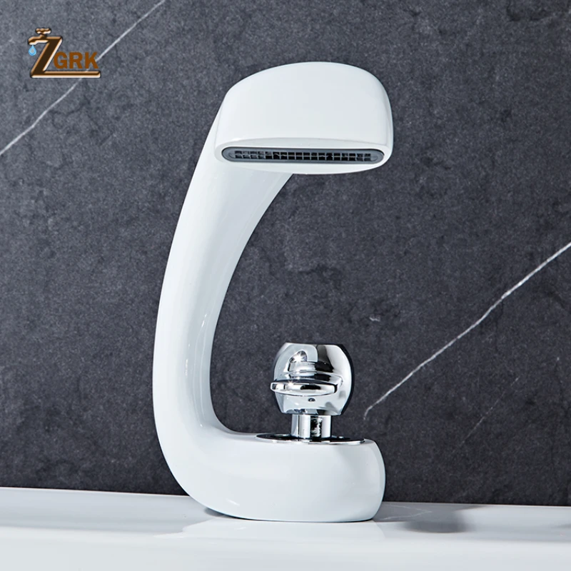 

Bathroom Basin Faucet Modern Waterfall Mixer Tap Brass Washbasin Faucet Single Handle Single Hole Elegant for Bathroom