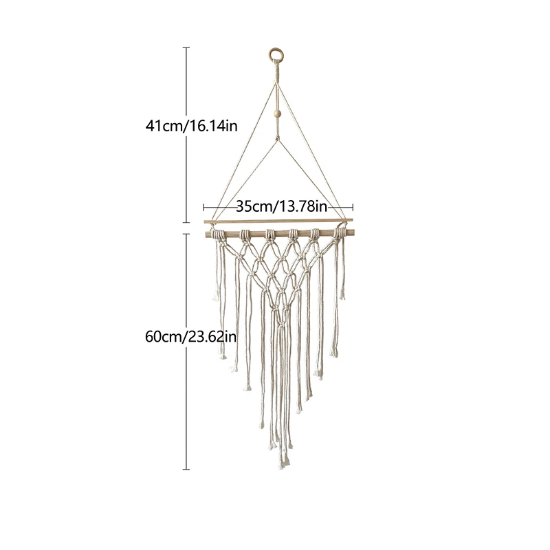 Boho Macrame Wood Wall Hanging Storage Shelf 21 S6548c1dbd8cc4c50a065e9eaa0a3460aq