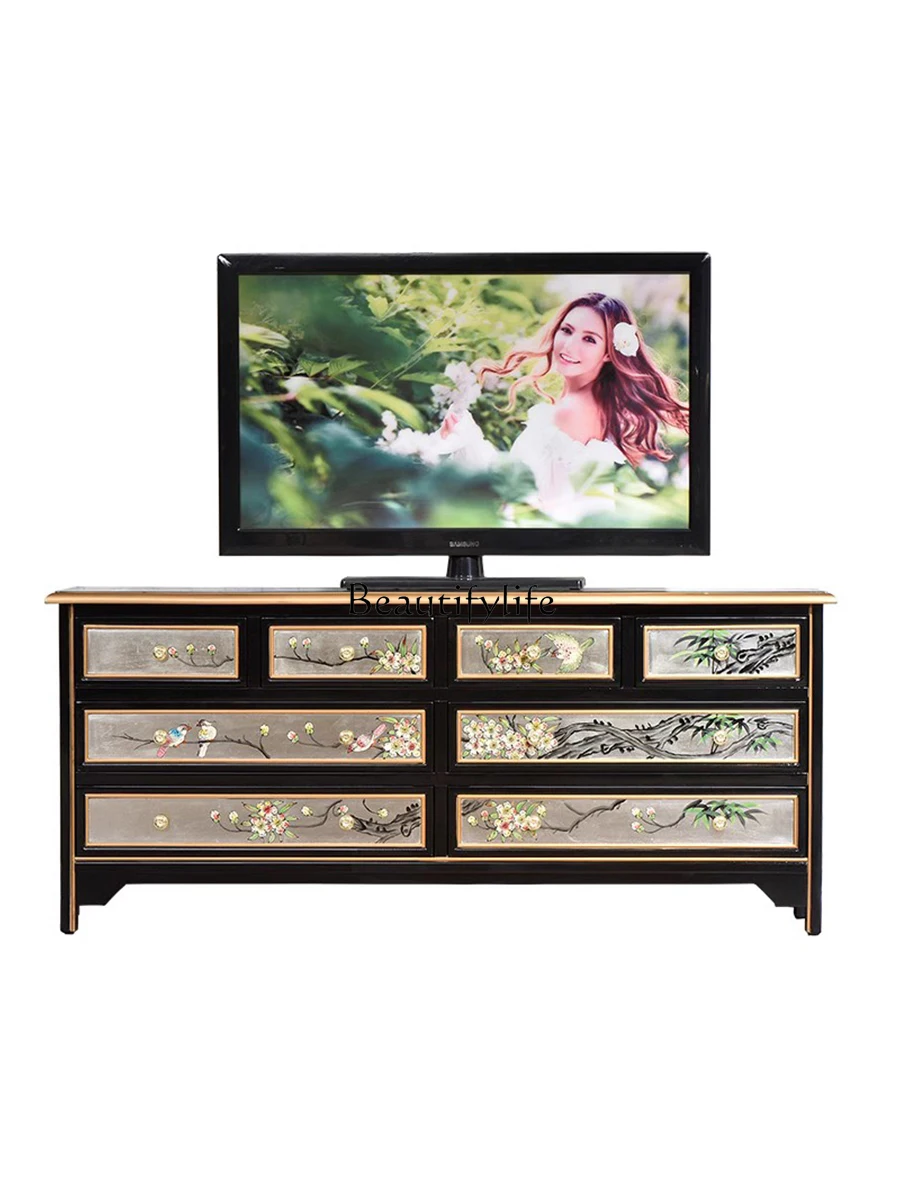 Новый окрашенный серебристый фольгированный ТВ-шкаф в китайском стиле, украшение для маленькой квартиры, шесть ведерок, двухдверный шкаф
Новый окрашенный серебристый фольгированный ТВ-шкаф в китайском стиле, украшение для маленькой квартиры, шесть ведерок, двухдверный шкаф