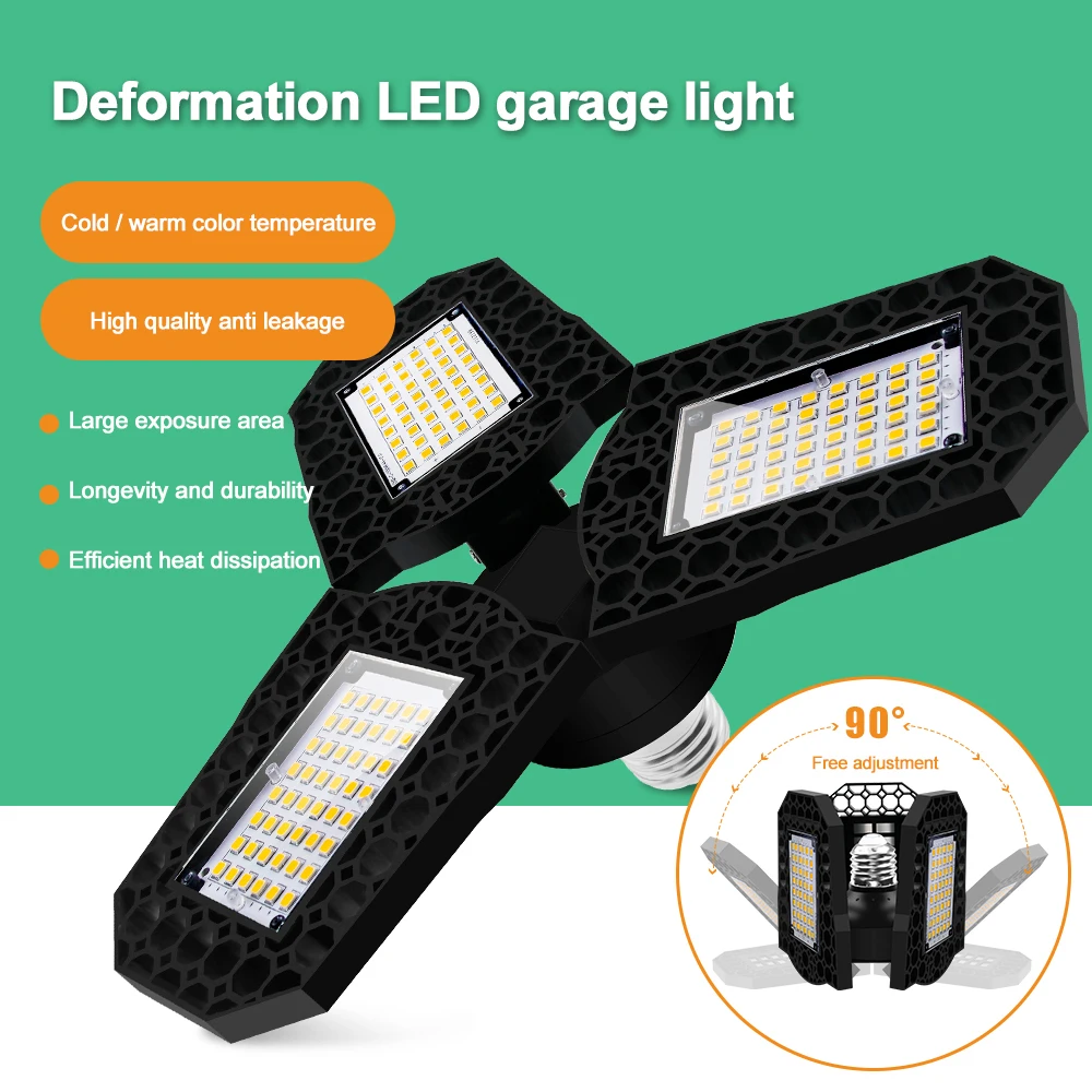 40/60/80W Garage Light Deformation Lamps LED Bulb 3000K/6000K Folding Light Ceiling Lights Indoor For Garage Warehouse Workshop
40/60/80W Garage Light Deformation Lamps LED Bulb 3000K/6000K Folding Light Ceiling Lights Indoor For Garage Warehouse Workshop