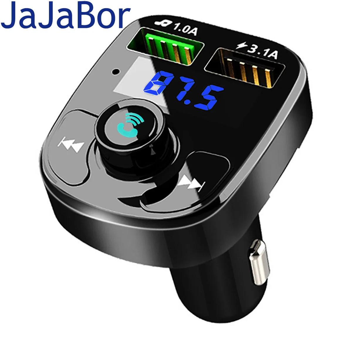 

JaJaBor Car FM Transmitter Wireless MP3 Player TF Card U Disk Playback 3.1A USB Car Charger Handsfree Bluetooth 5.0 Car Kit